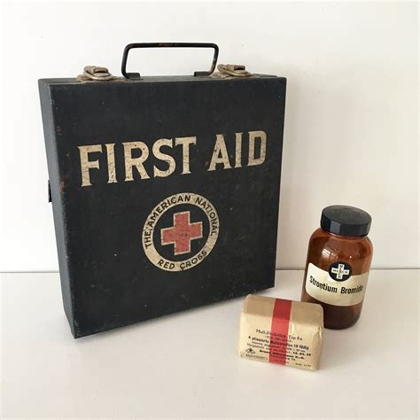 vintage red cross first aid kit for sale 